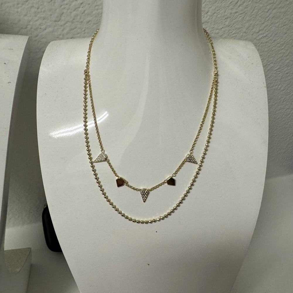 Kendra Scott Gold Layered Necklace with Geometric Charms
